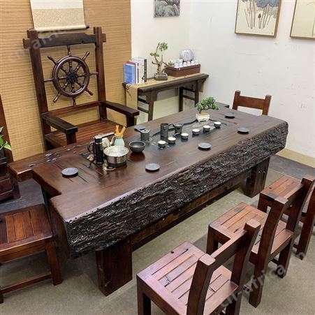 老船木茶桌组合新中式实木功夫茶台简约客厅泡茶艺桌茶几套装一体