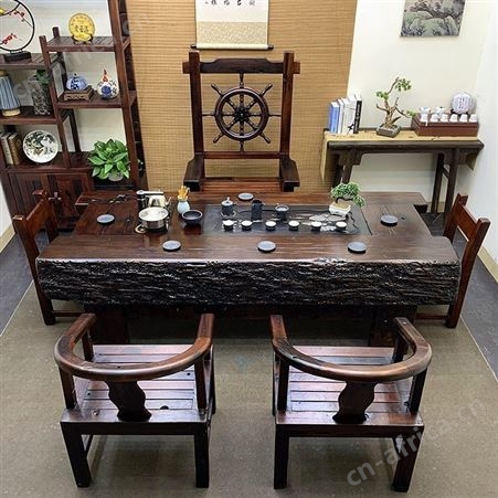 老船木茶桌组合新中式实木功夫茶台简约客厅泡茶艺桌茶几套装一体