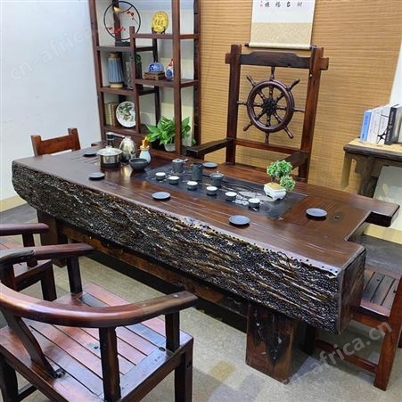 老船木茶桌组合新中式实木功夫茶台简约客厅泡茶艺桌茶几套装一体