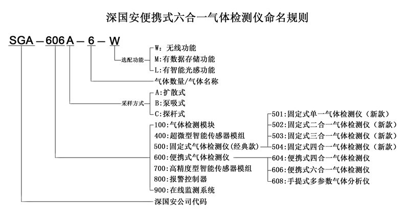 便携式六合一气体检测仪命名规则