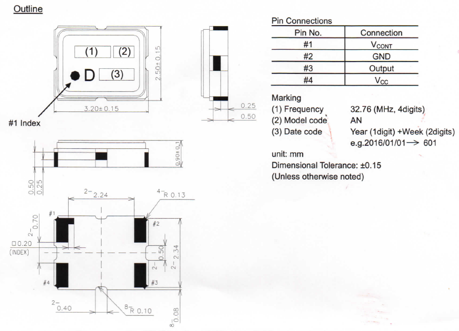 压控温补晶振VC-TCXO 32.768MHz规格参数介绍 压控温补晶振VC-TCXO 32.768MHz规格参数介绍
