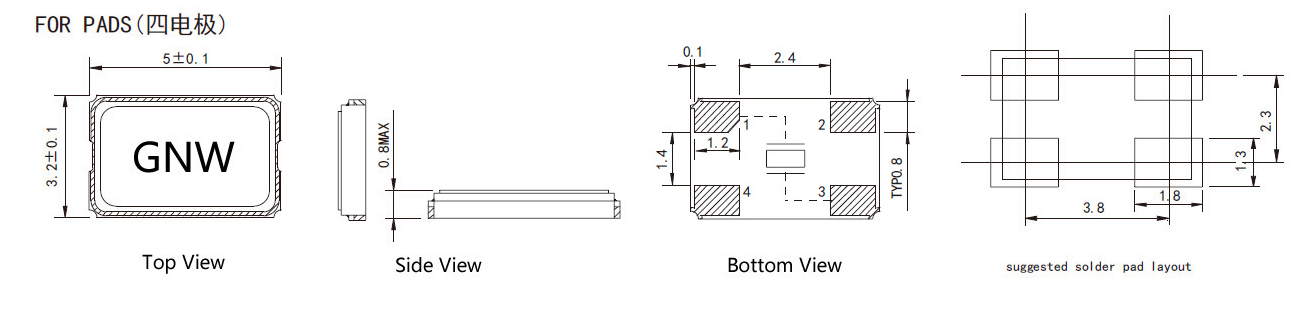 SMD5032无源晶振的接法